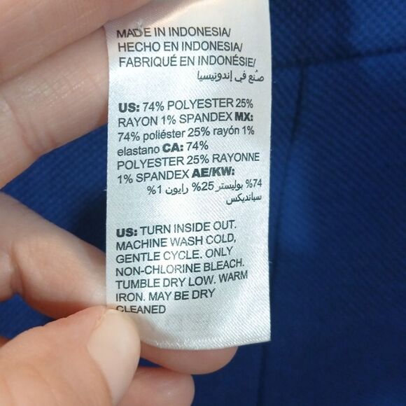 Chico's Dark Blue Flared Business/Career Pants Grommet Accent - Picture 9 of 11